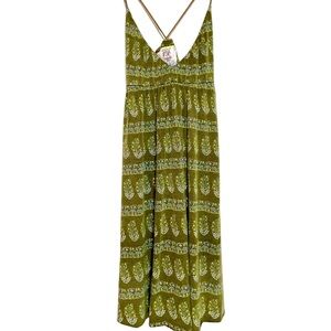 Free People sundress with genuine suede straps. Size XS.